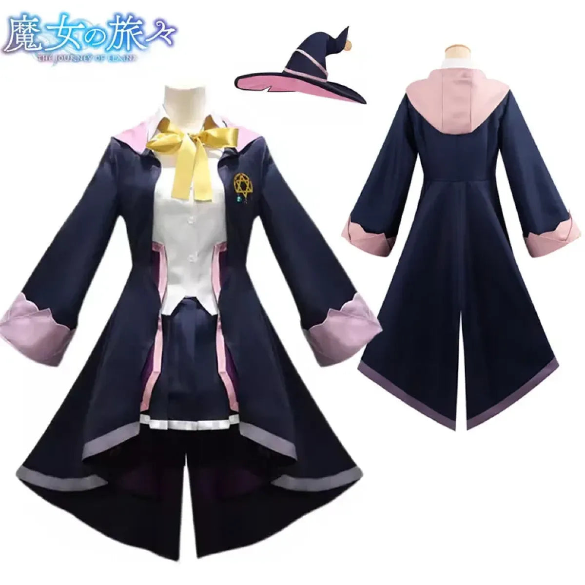 The Journey of Elaina Cosplay Costume - Witch Hat, Wig, Party Dress