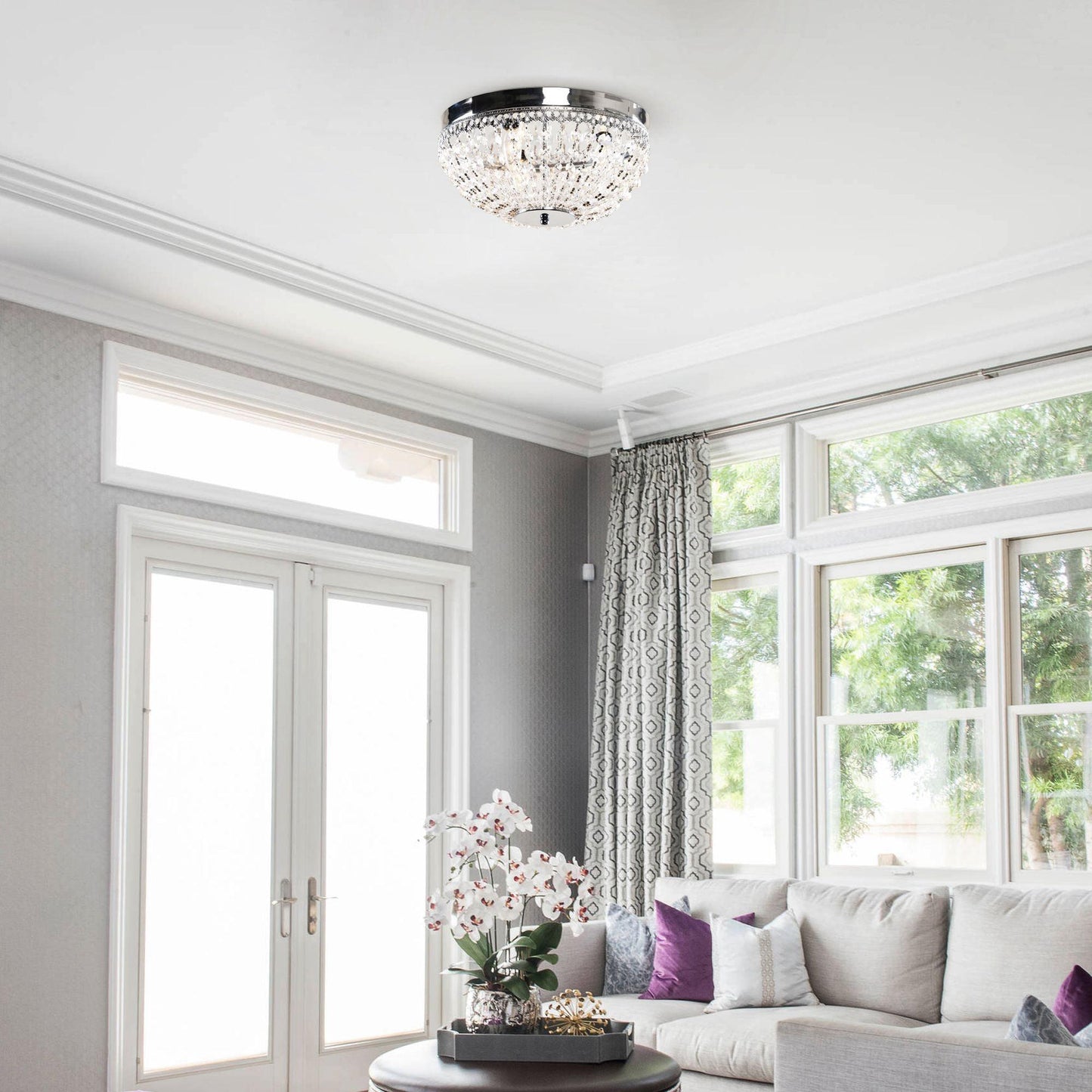 14" Erhard 3-Light Chrome Flush Mount Light