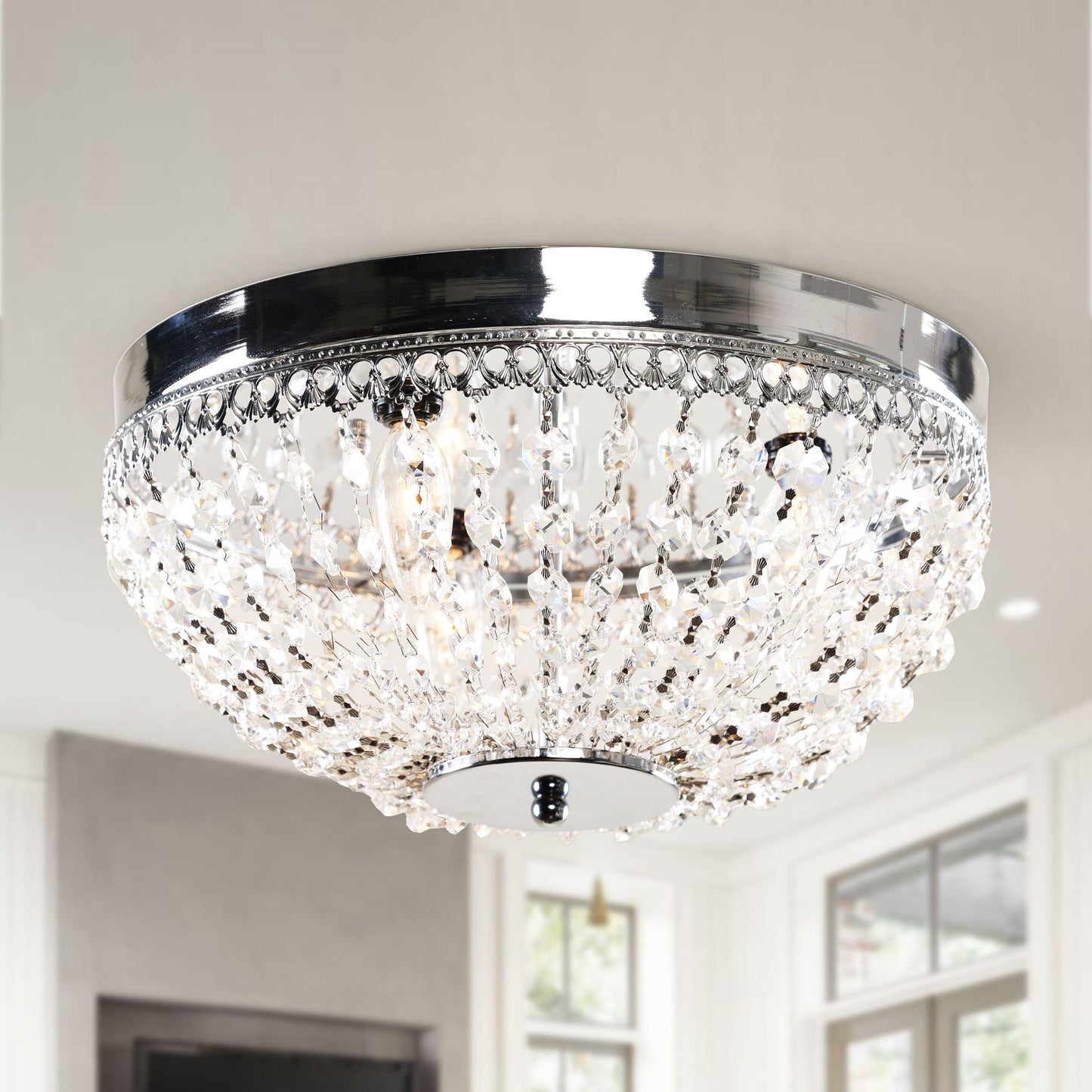 14" Erhard 3-Light Chrome Flush Mount Light
