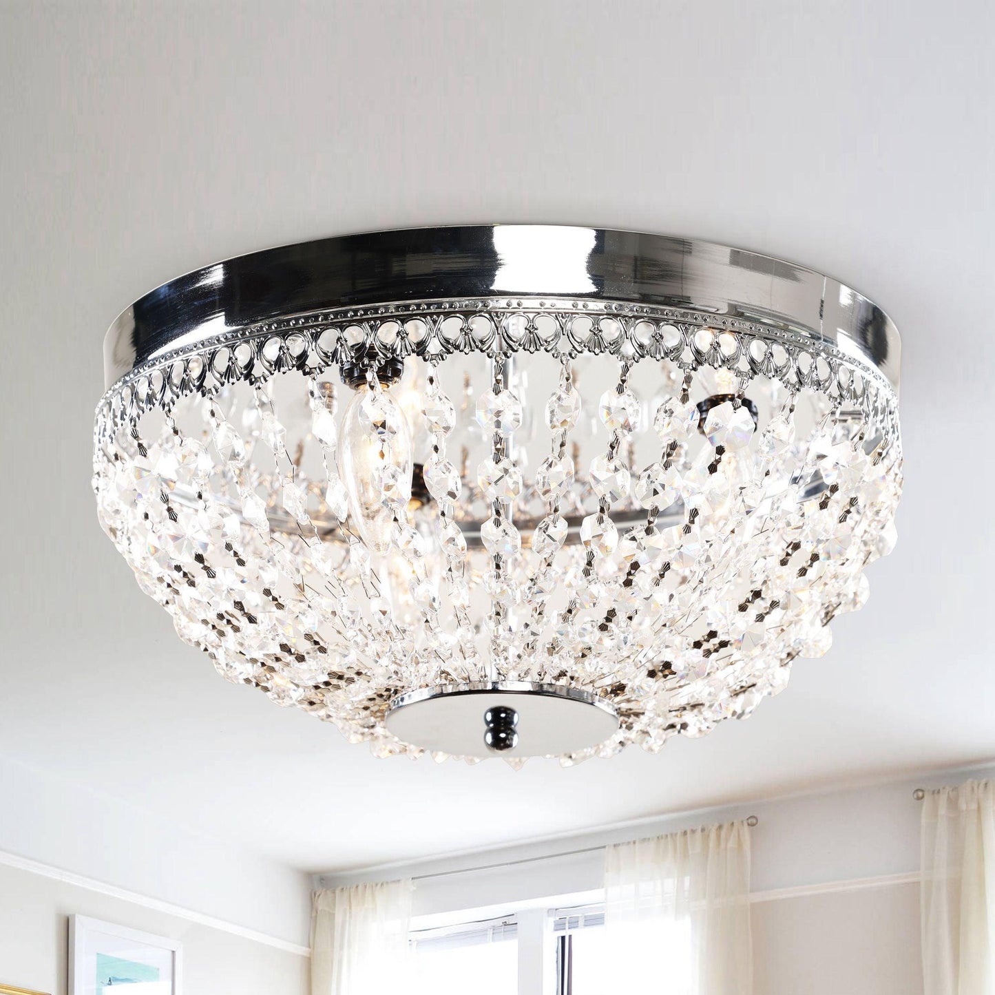 14" Erhard 3-Light Chrome Flush Mount Light