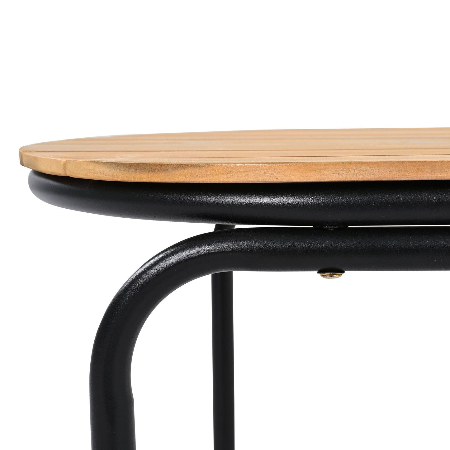 Outdoor Chaise Lounge Chairs Set of 3 with Acacia Side Table, Pool Lounge Chairs for Lawn, Deck, Beach