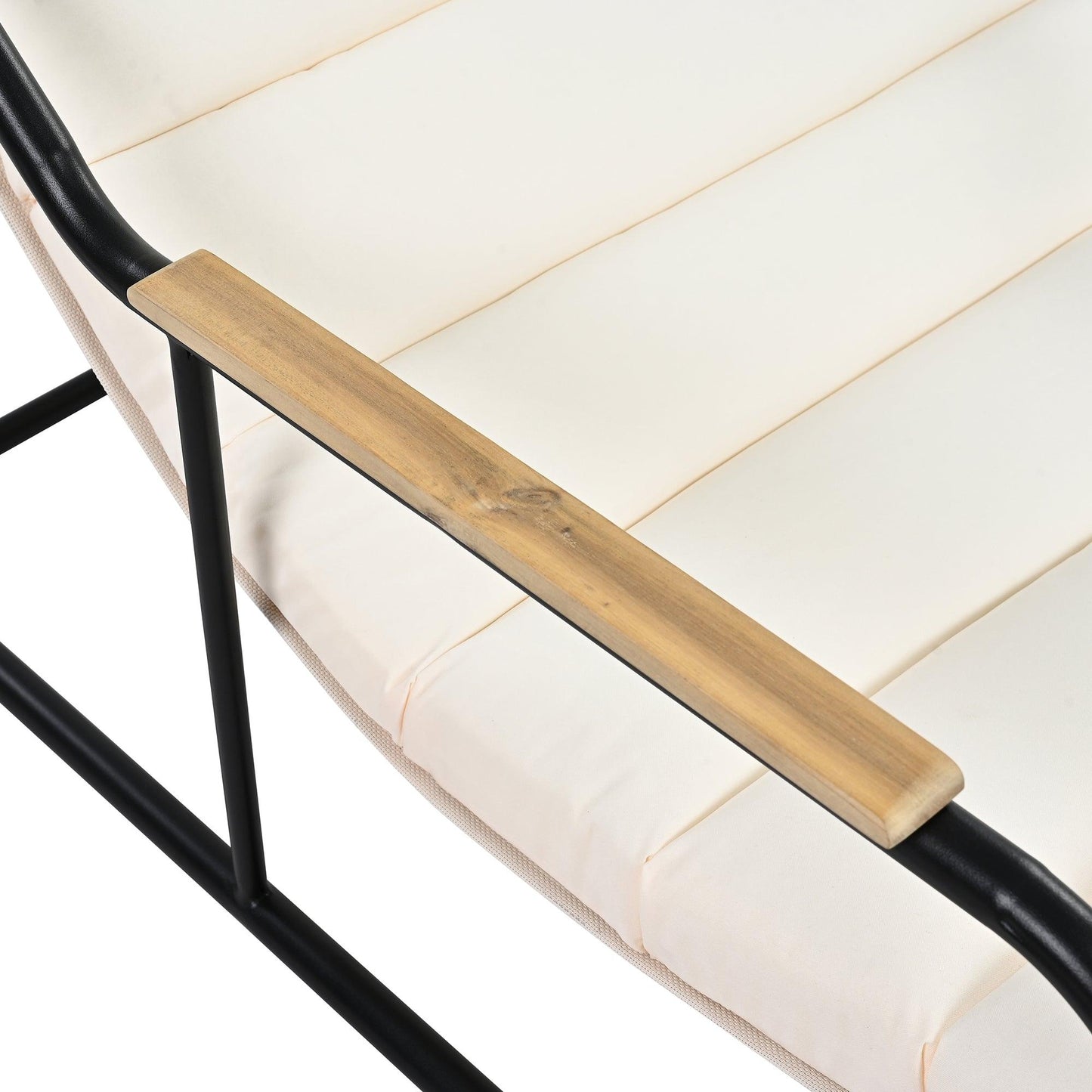 Outdoor Chaise Lounge Chairs Set of 3 with Acacia Side Table, Pool Lounge Chairs for Lawn, Deck, Beach