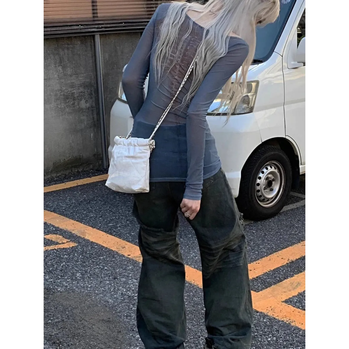 Sheer Skeleton Print Harajuku Top – Fairy Grunge Y2K Slim Fit