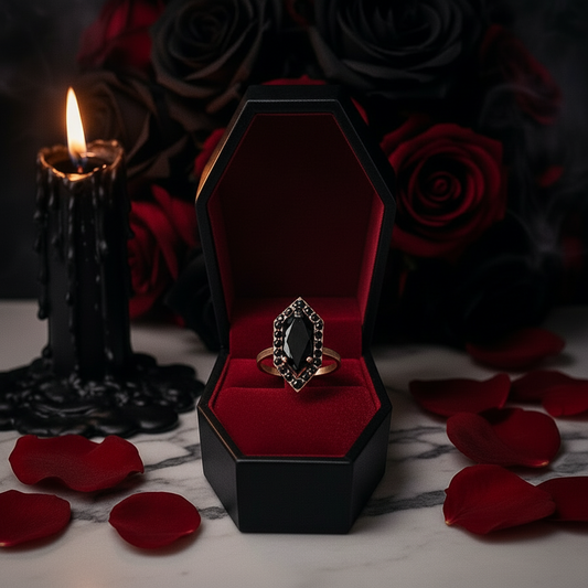 Fate- 1 Carat Black Diamond Victorian Gothic Ring