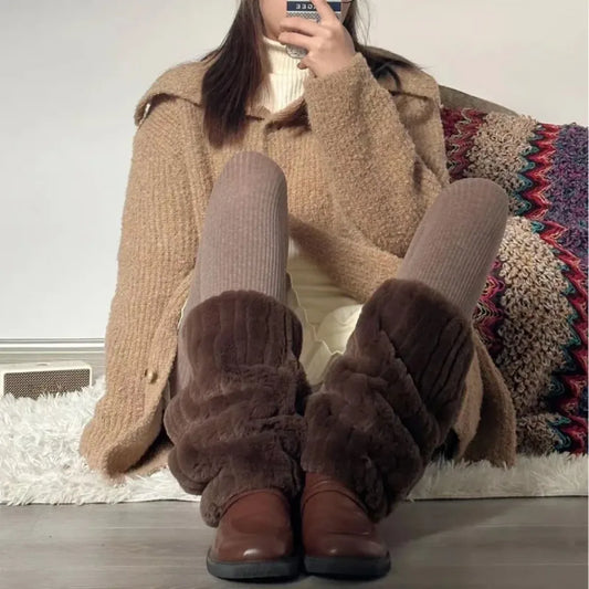Faux Fur Leg Warmers – Harajuku Plush Lolita Boot Covers