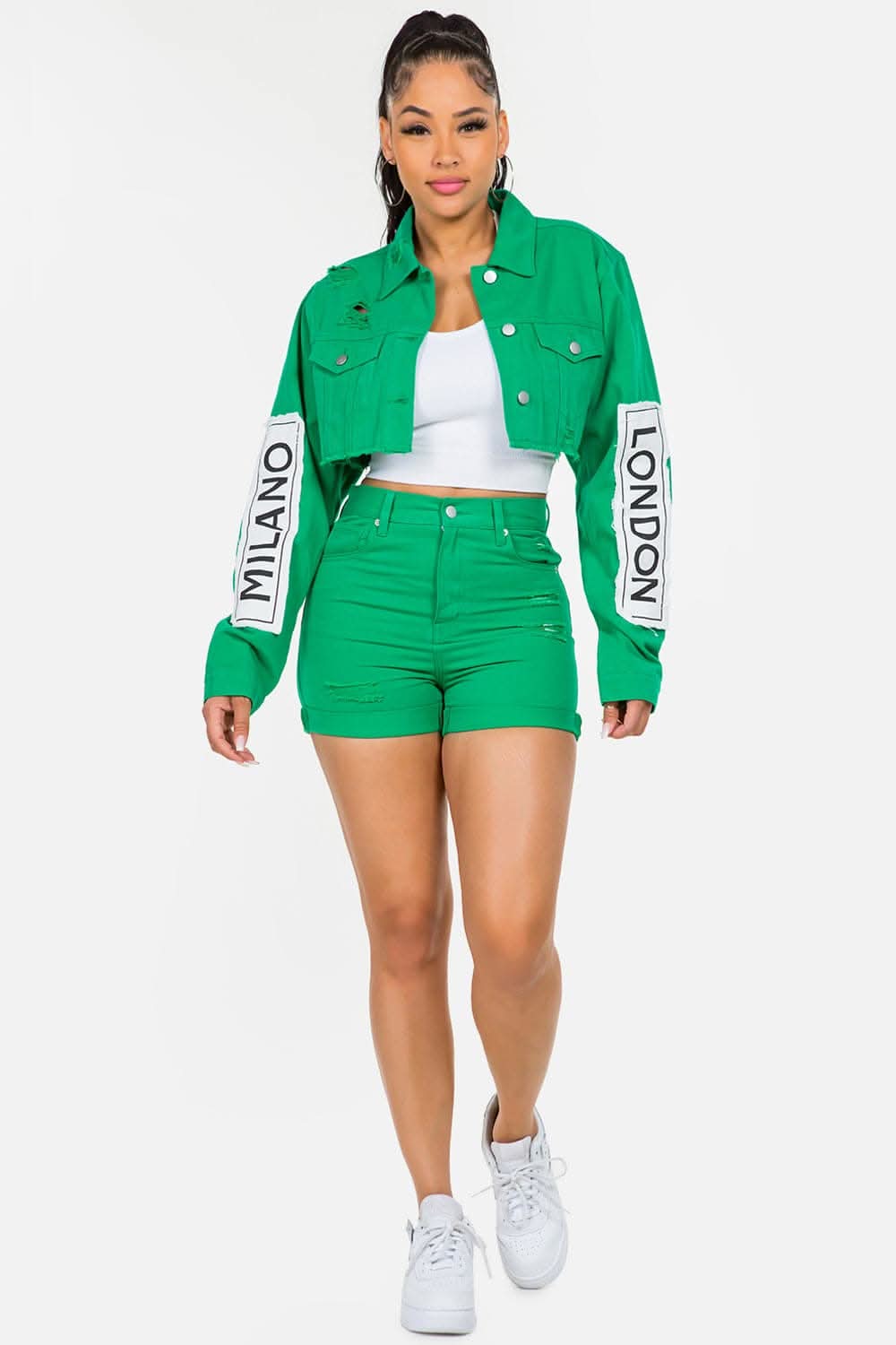 American Bazi high waist denim shorts