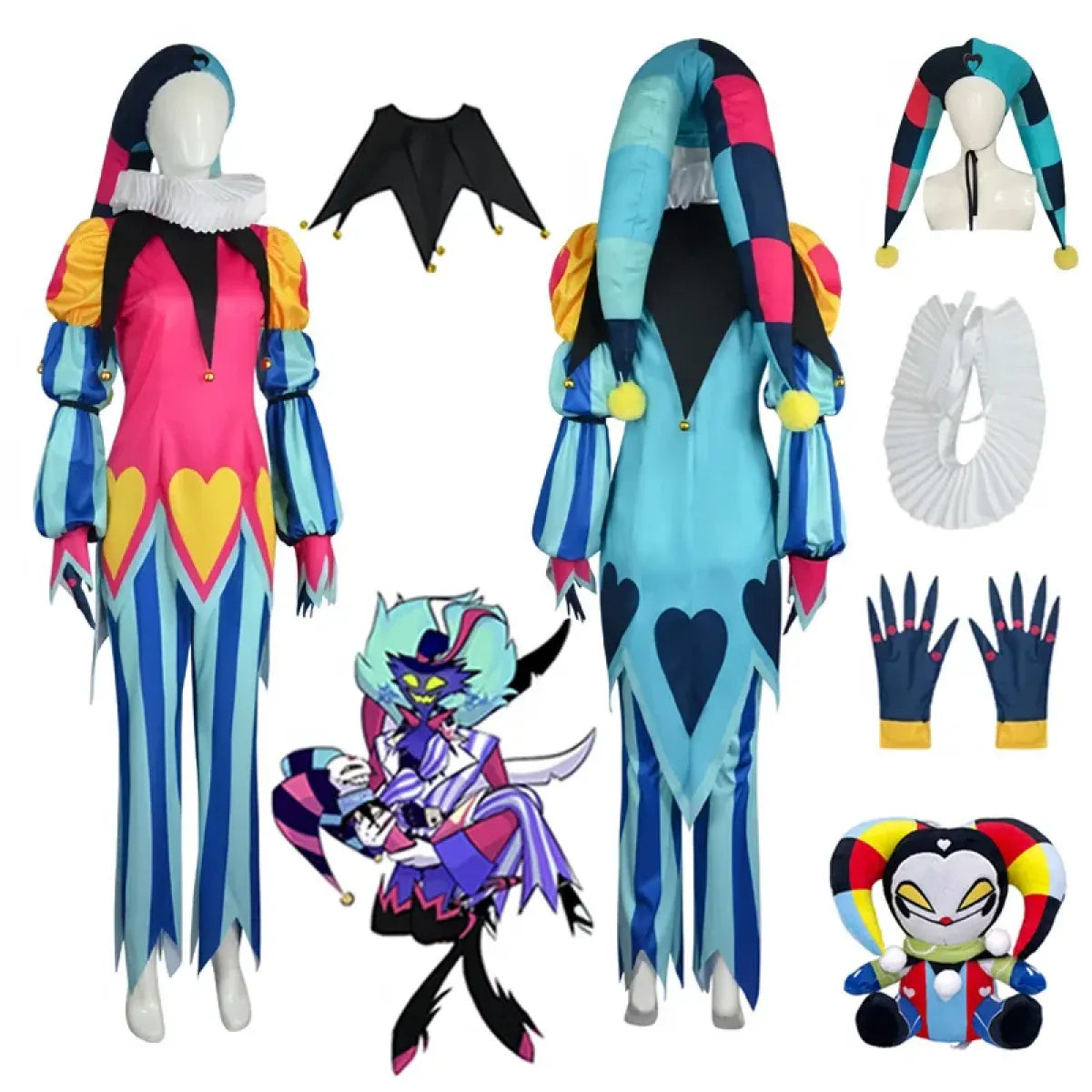 Fizzarolli Cosplay Costume – Helluva Boss Jester Outfit Full Set