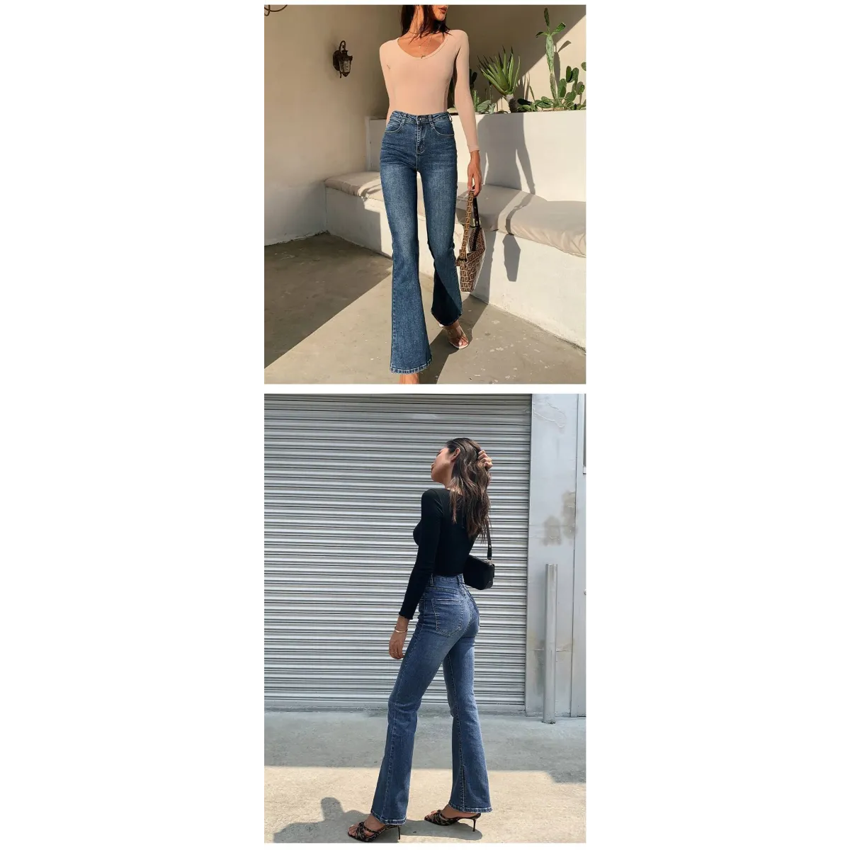 Flared High Waist Skinny Jeans