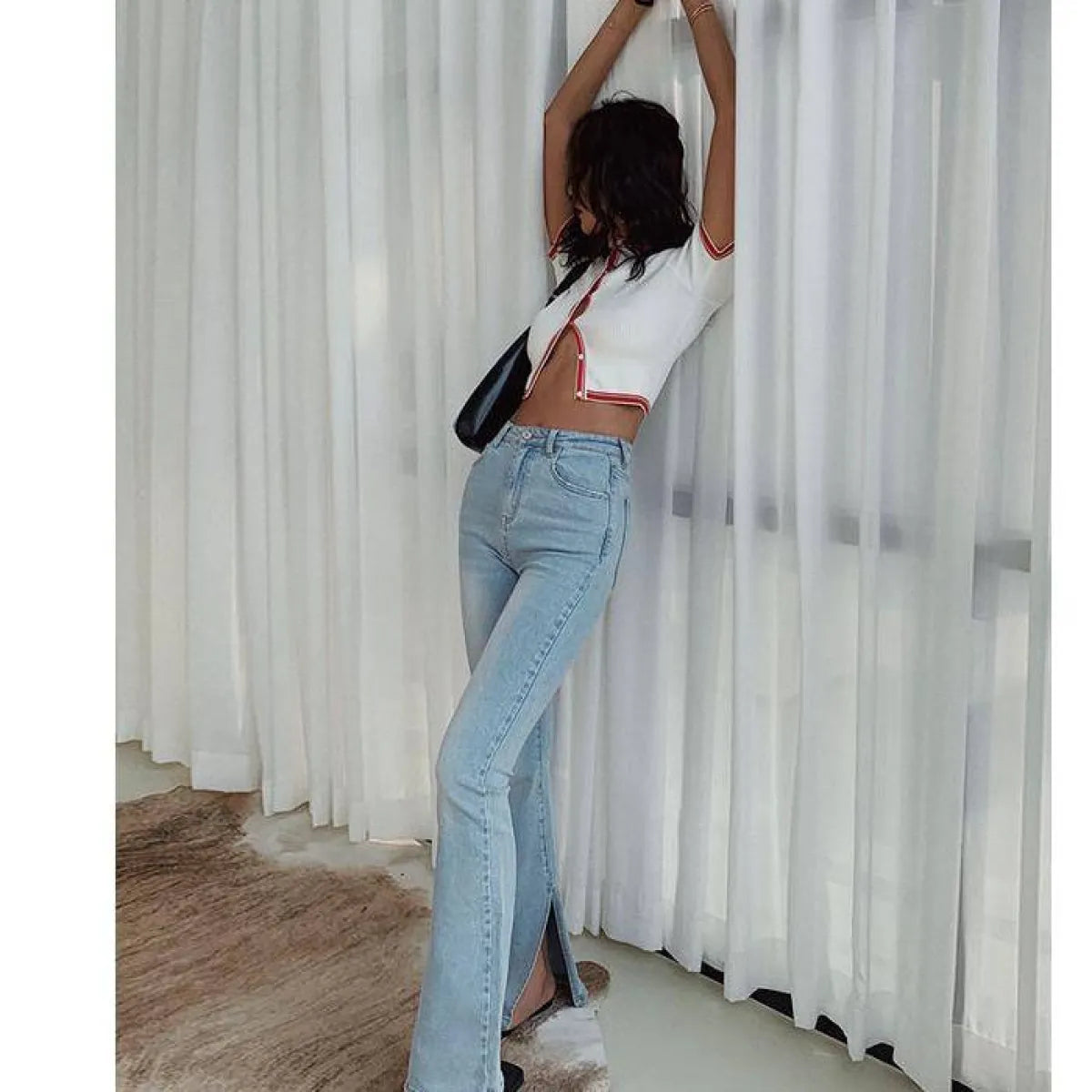 Flared High Waist Skinny Jeans