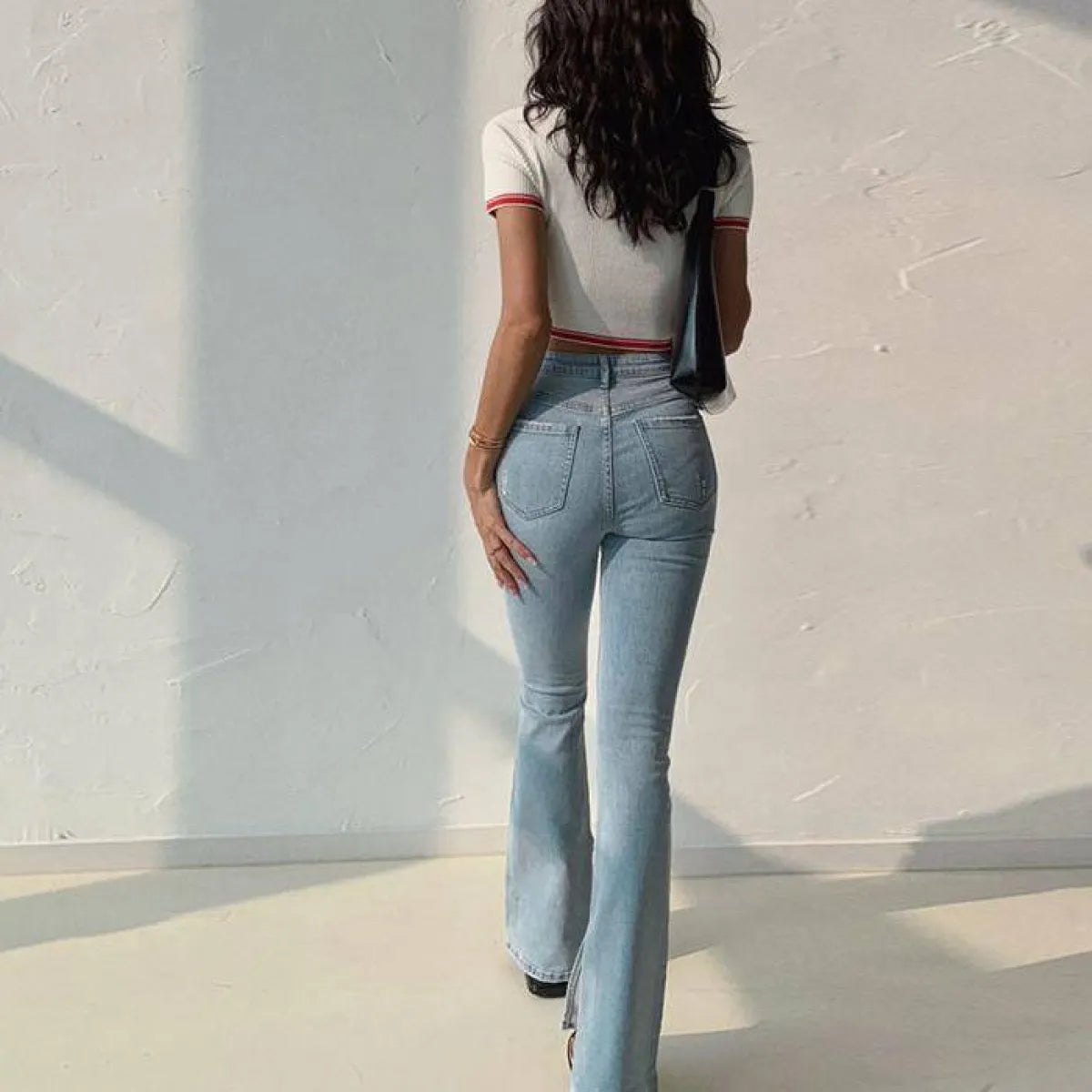 Flared High Waist Skinny Jeans