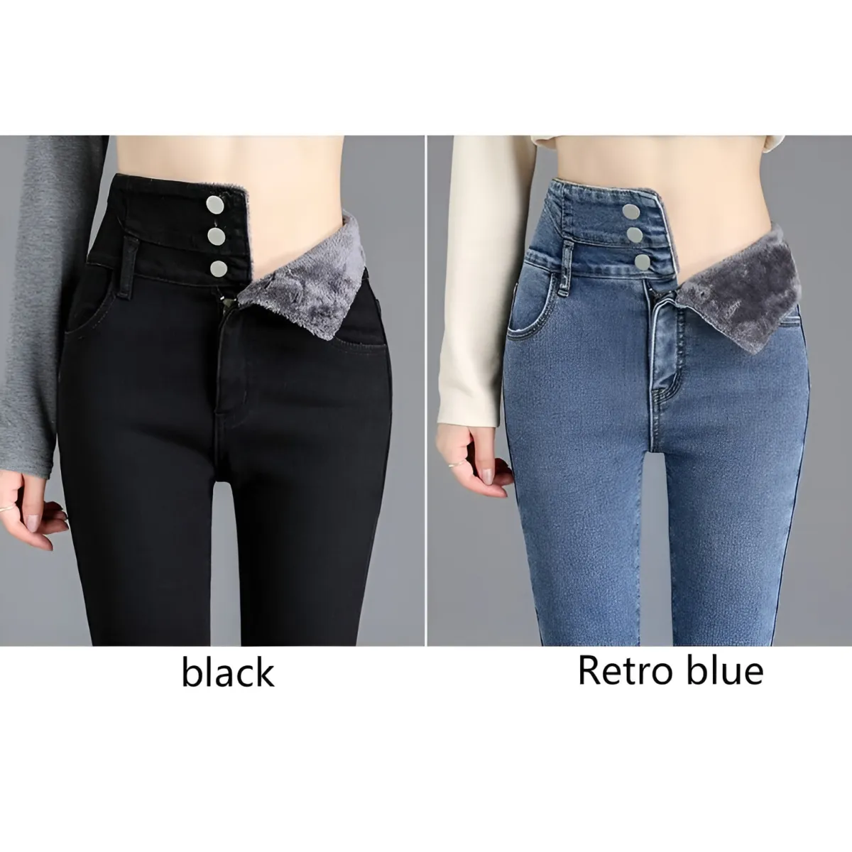 Thick Fleece High-waist Skinny Jeans