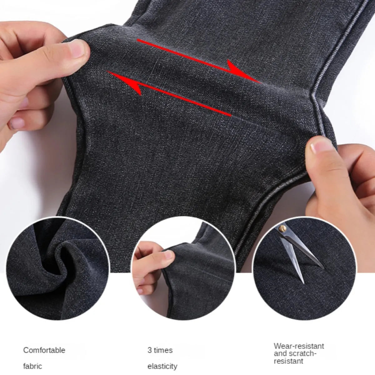 Thick Fleece-Lined High Waist Jeans