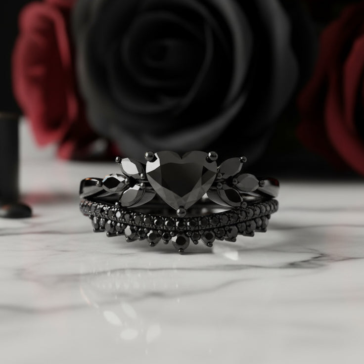 Forever In My Heart- 1.25ct Heart Cut Diamond Gothic Promise Ring