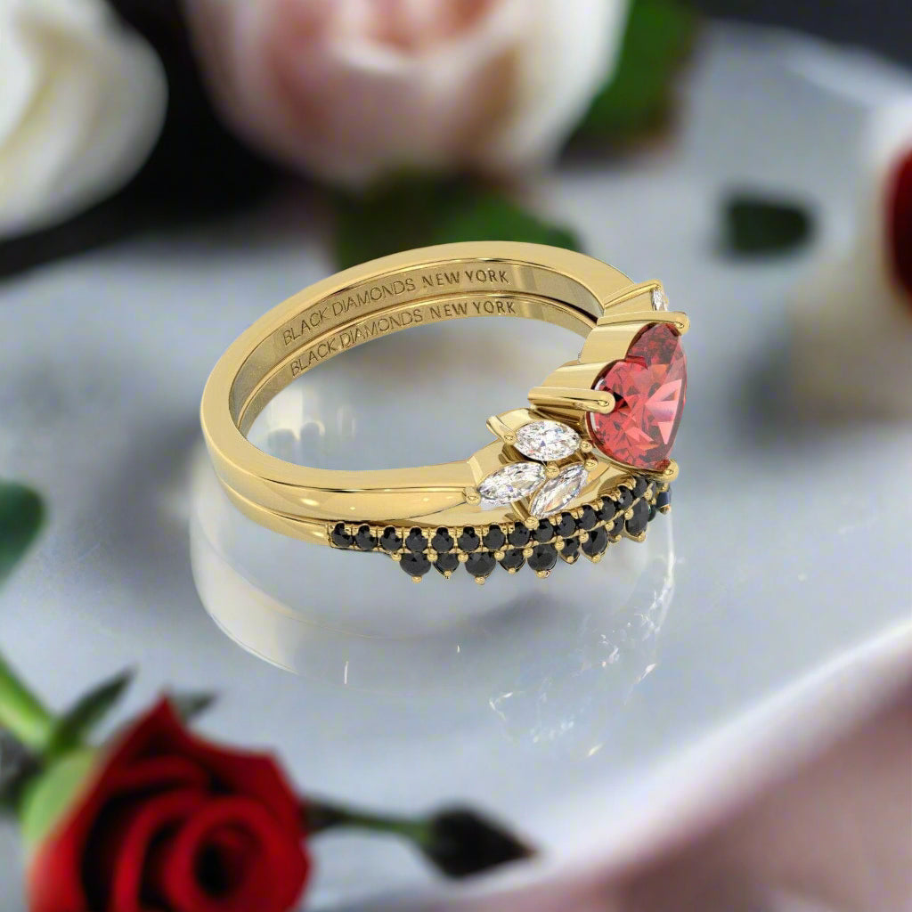 Forever In My Heart- 1.25ct Heart Cut Diamond Gothic Promise Ring
