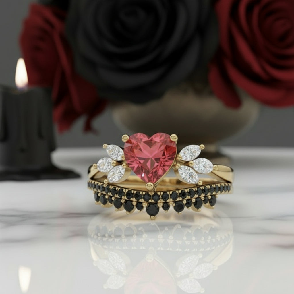 Forever In My Heart- 1.25ct Heart Cut Diamond Gothic Promise Ring