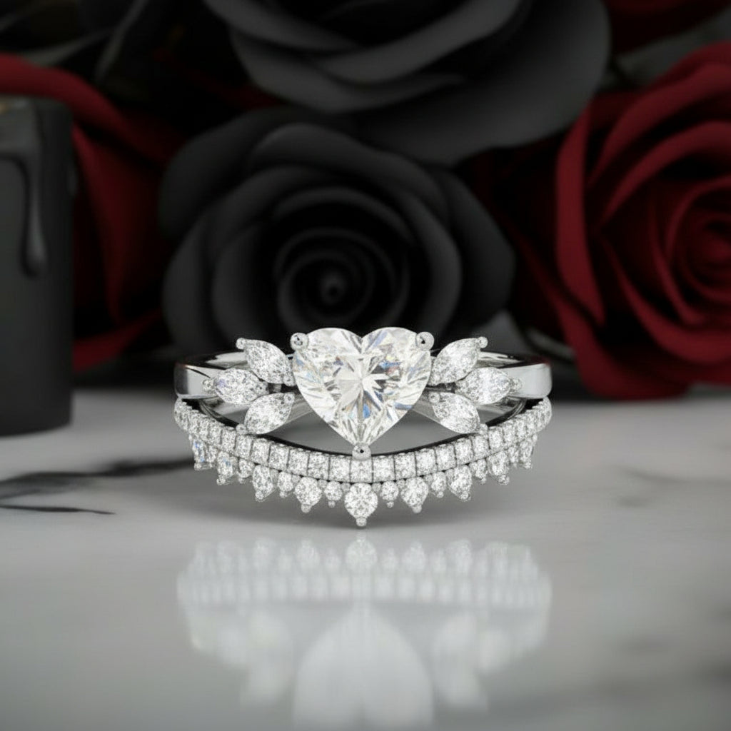Forever In My Heart- 1.25ct Heart Cut Diamond Gothic Promise Ring