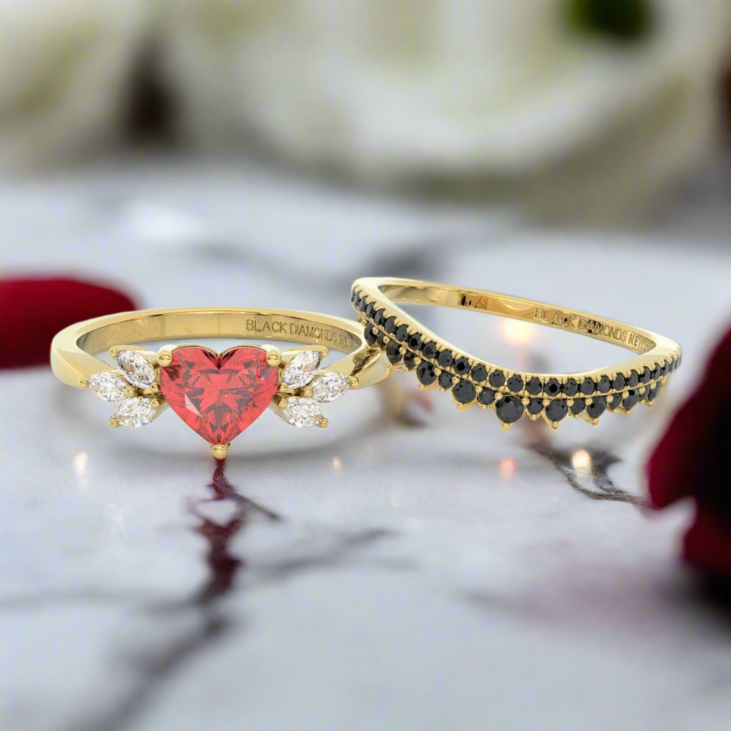 Forever In My Heart- 1.25ct Heart Cut Diamond Gothic Promise Ring