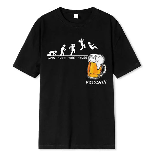 Friday Beer Print Men's T-Shirt: Funny Hip Hop Streetwear