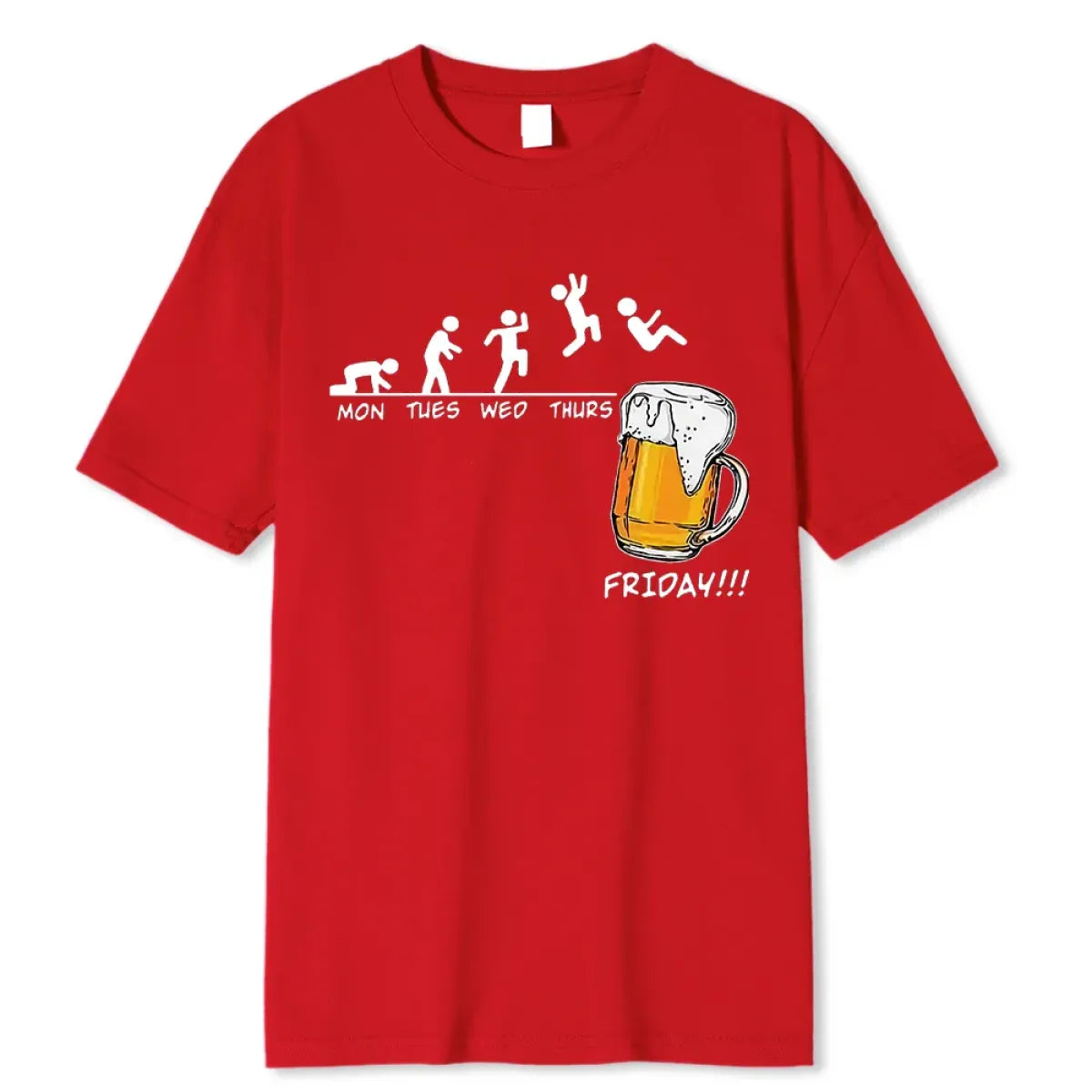 Friday Beer Print Men's T-Shirt: Funny Hip Hop Streetwear