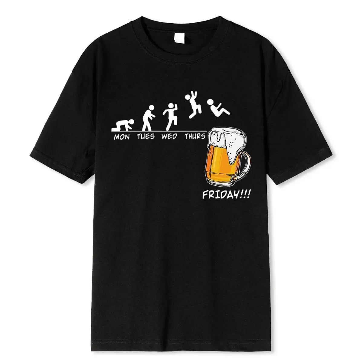 Friday Beer Print Men's T-Shirt: Funny Hip Hop Streetwear
