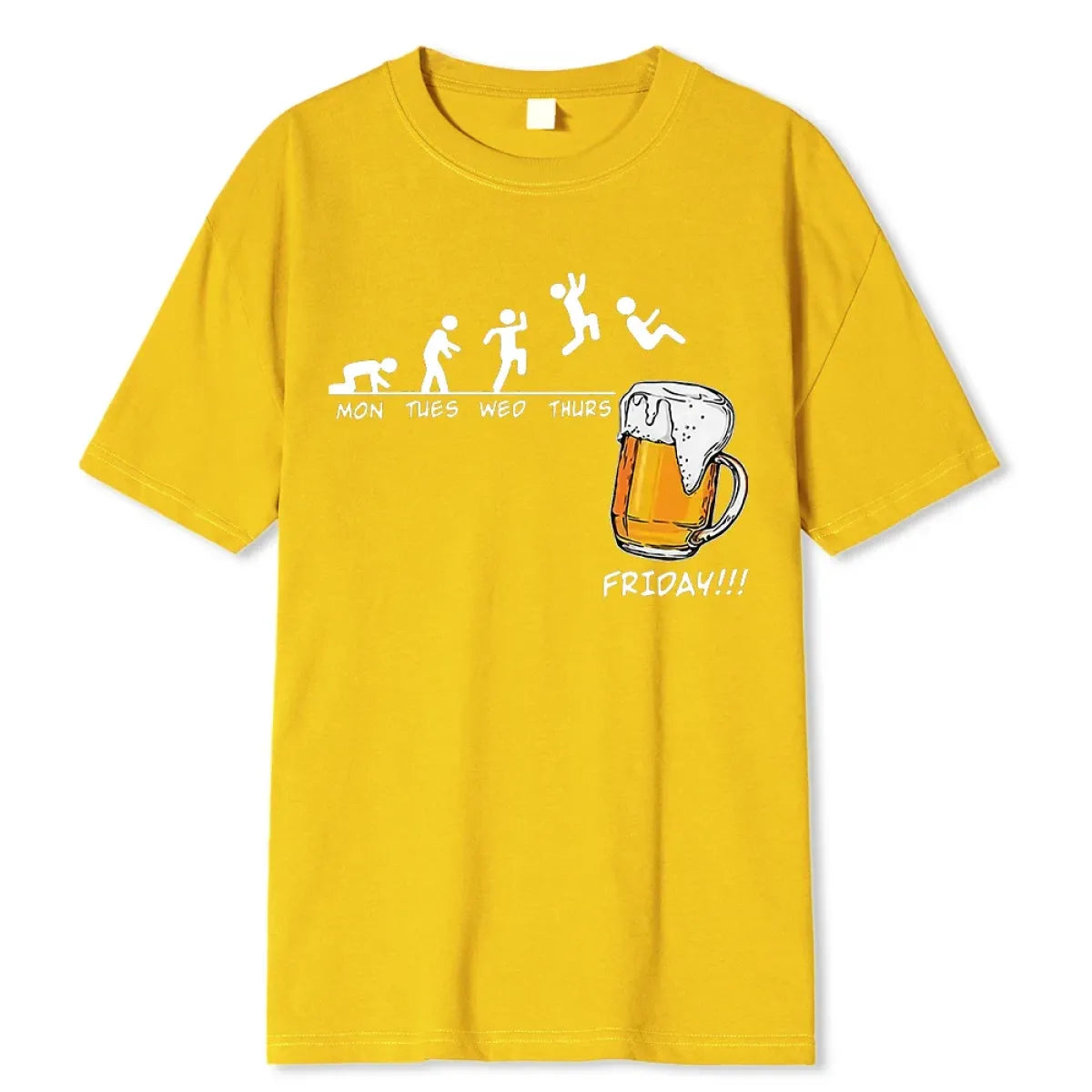 Friday Beer Print Men's T-Shirt: Funny Hip Hop Streetwear