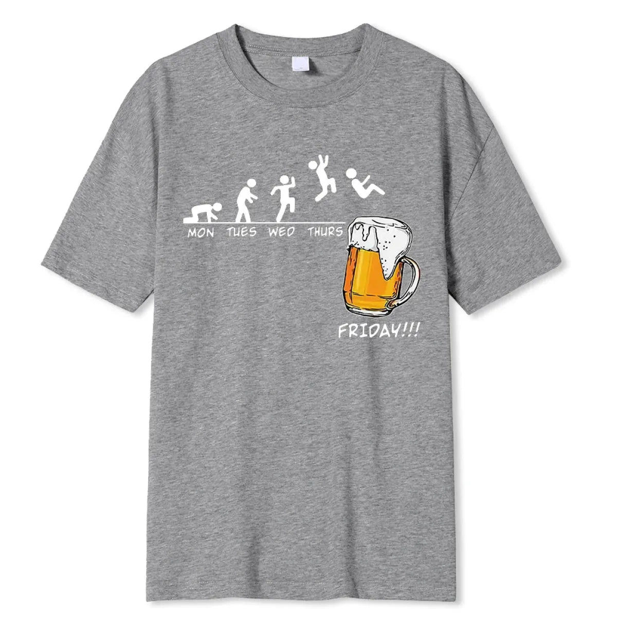 Friday Beer Print Men's T-Shirt: Funny Hip Hop Streetwear
