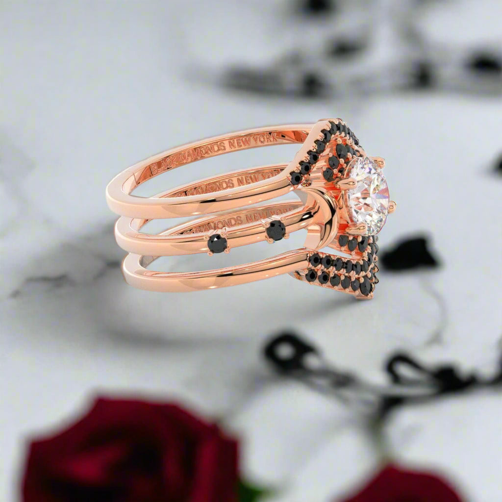 Full Moon- Radiant Celestial Moon Round Created Diamond Gothic Engagement Ring