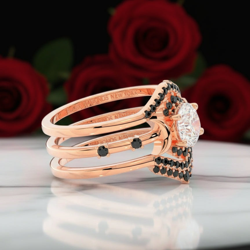 Full Moon- Radiant Celestial Moon Round Created Diamond Gothic Engagement Ring