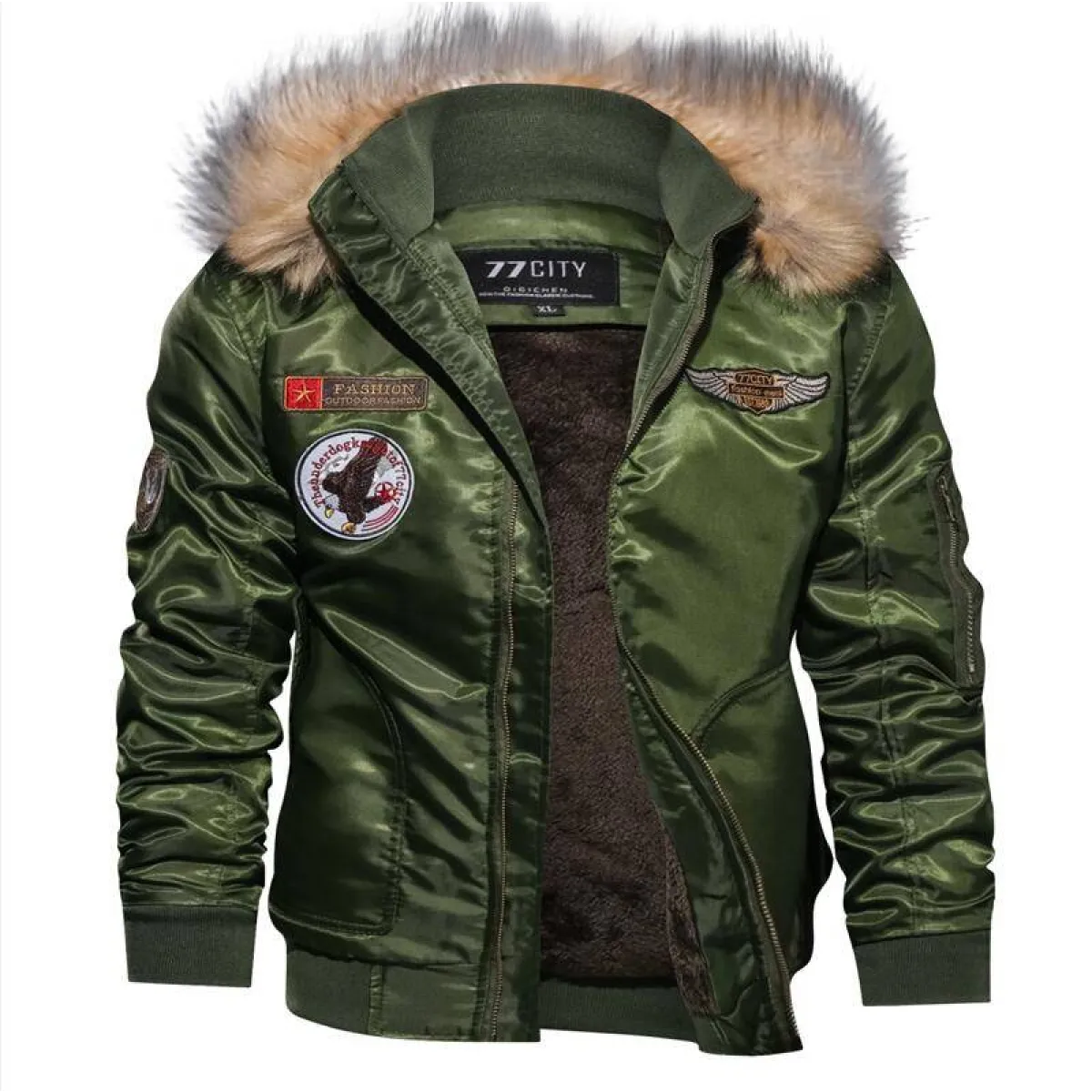 Fur Collar Military Flight Jacket