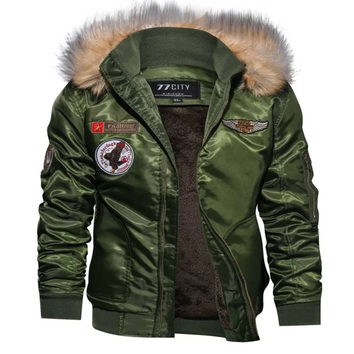 Fur Collar Military Flight Jacket