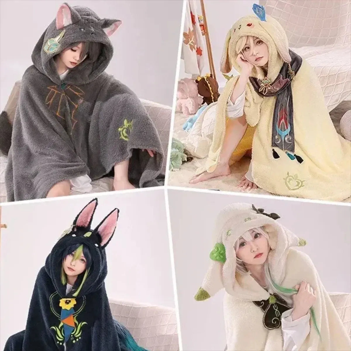Genshin Impact Venti Blanket Cloak - Kaeya, Zhongli Hooded Cape