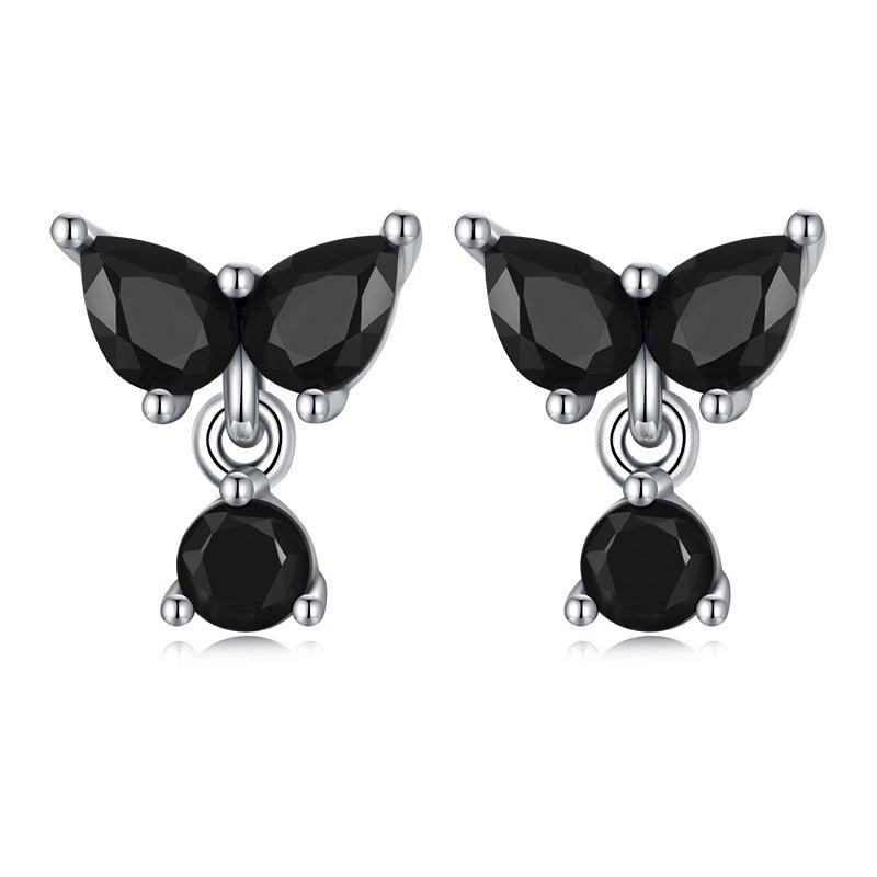 Gothic Black Diamond Earrings