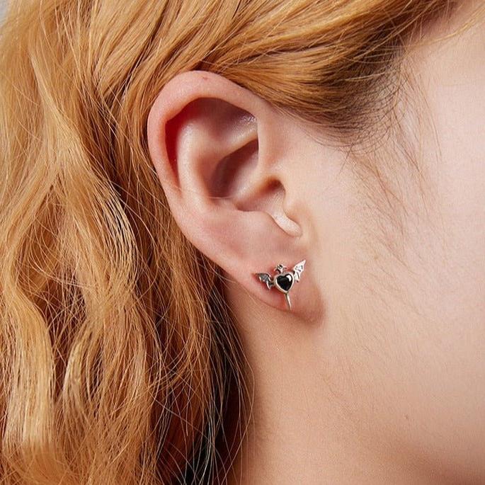 Gothic Black Diamond Earrings
