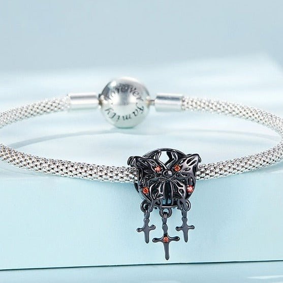 Gothic Black Moon Rose & Butterfly Charm Series