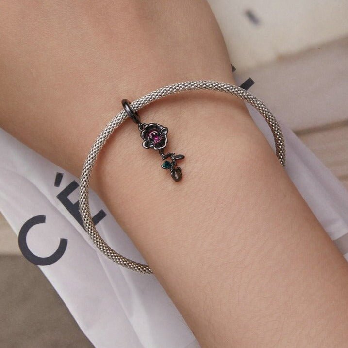 Gothic Black Moon Rose & Butterfly Charm Series