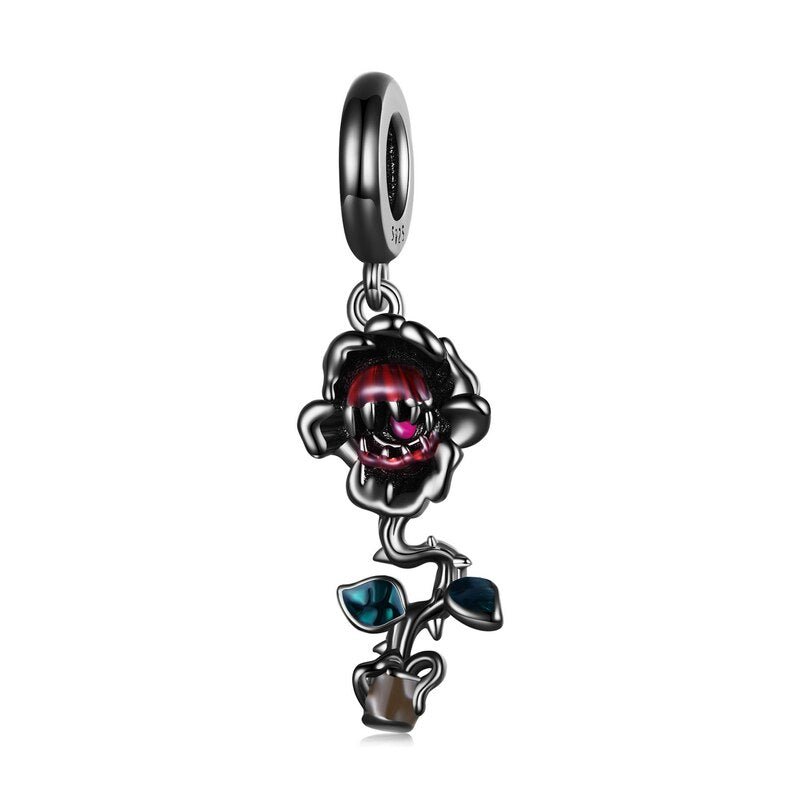 Gothic Black Moon Rose & Butterfly Charm Series