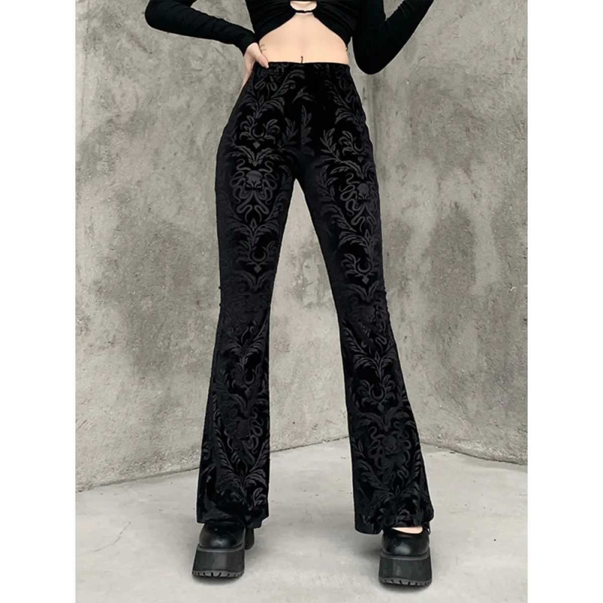 Gothic Chic Flared Pants