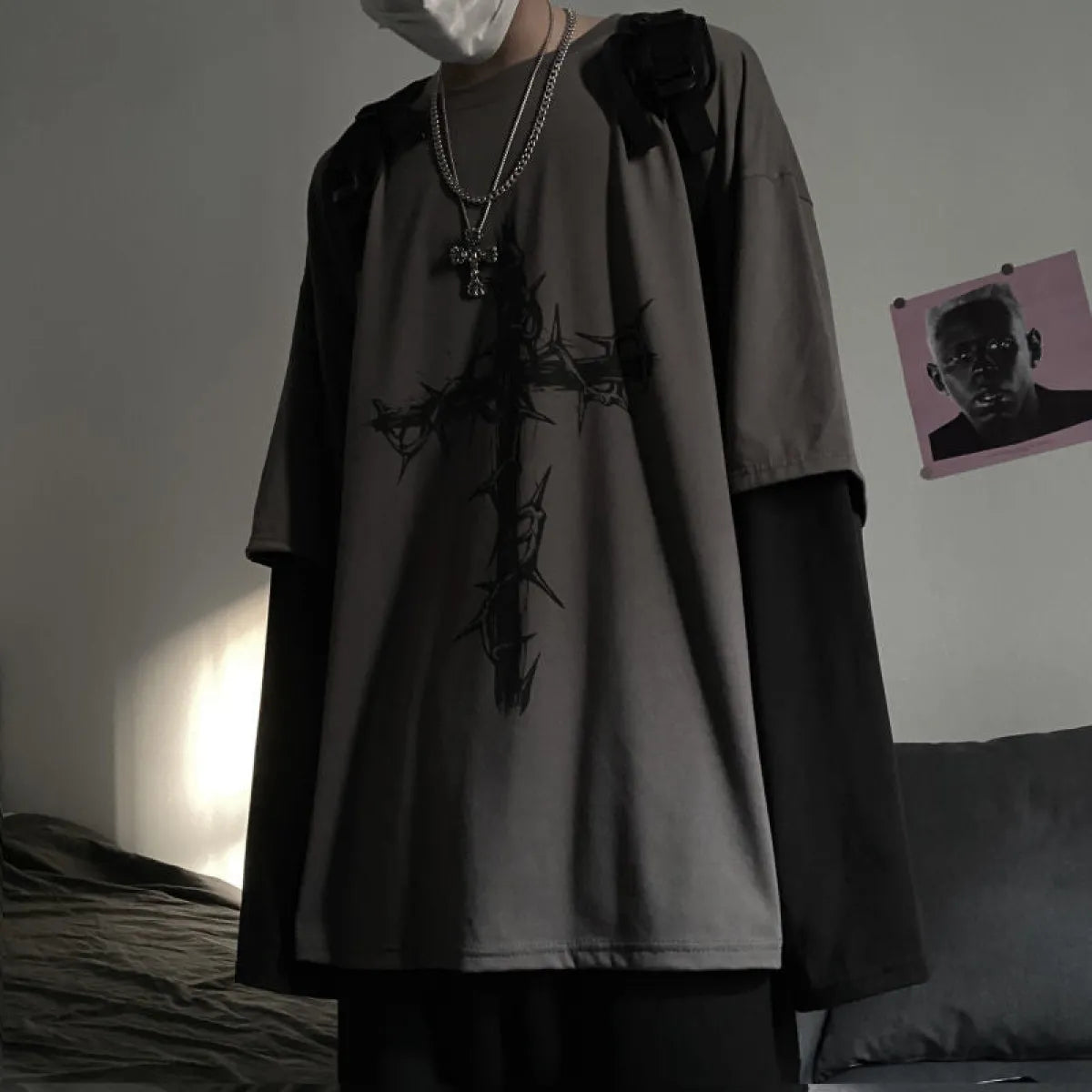 Gothic Cross Oversized T-shirt