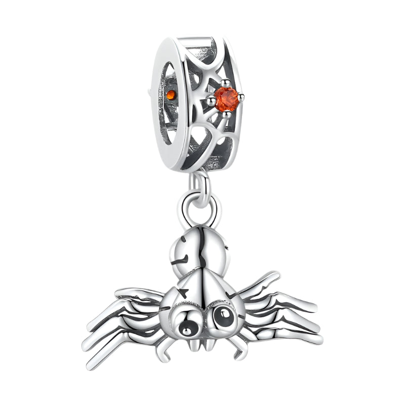 Gothic Hollow Skull and Cobweb Charms