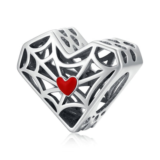 Gothic Hollow Skull and Cobweb Charms