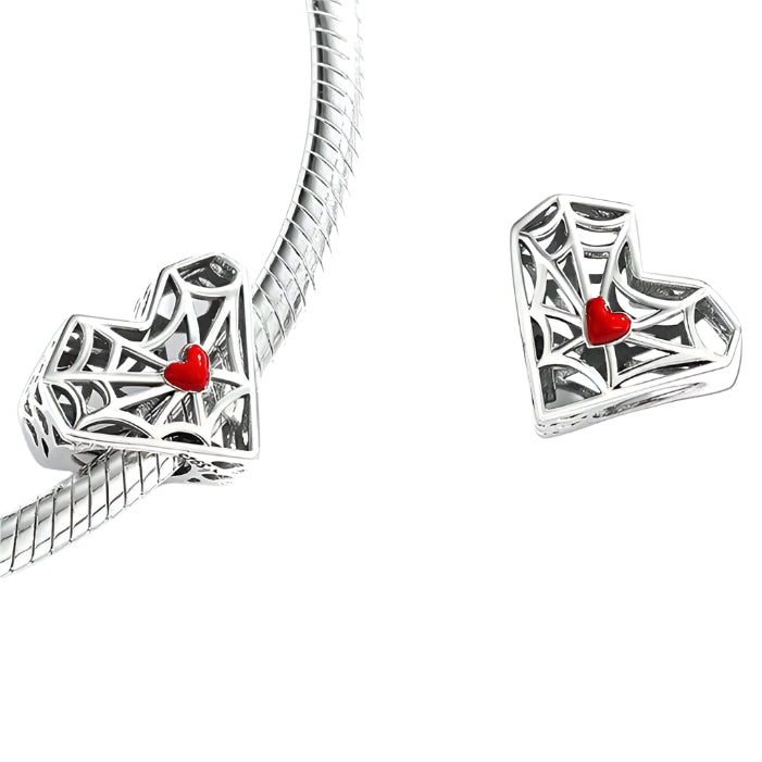 Gothic Hollow Skull and Cobweb Charms