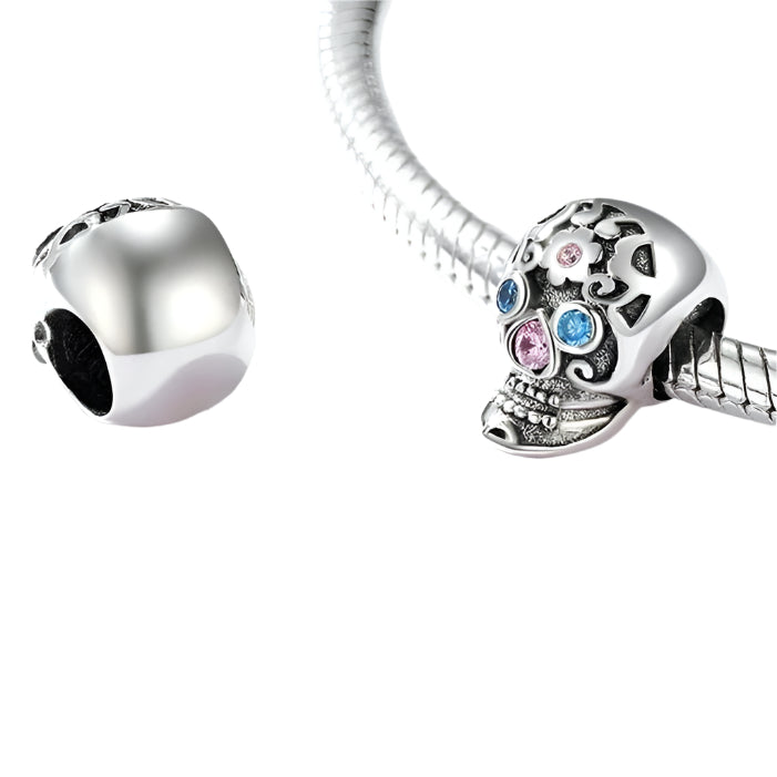 Gothic Hollow Skull and Cobweb Charms