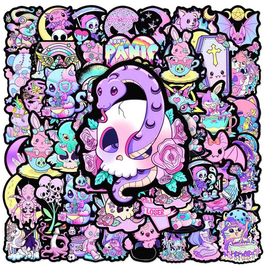 Gothic Horror Stickers Pack: Cute Anime Graffiti Decals