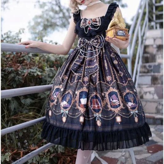 Victoria Vintage Gothic Lolita Star Bow JSK Dress