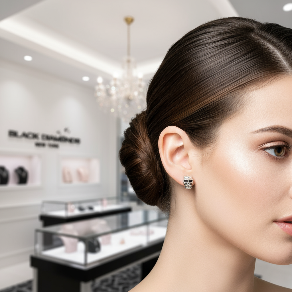 Gothic Skull Stud Earrings