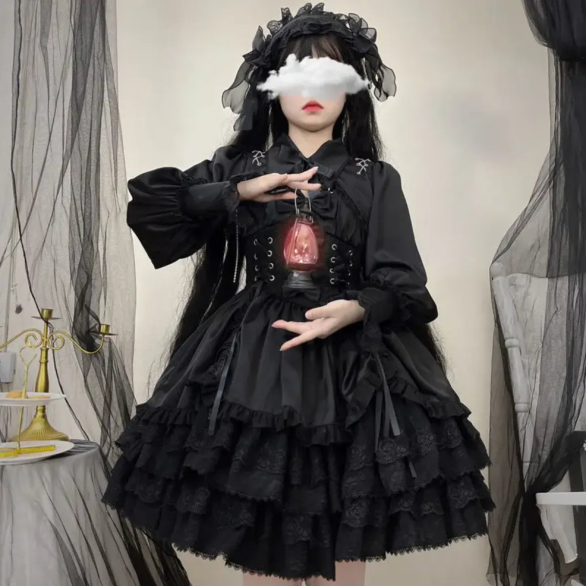 Gothic Victorian Lolita Dress - Punk Lace & Bow