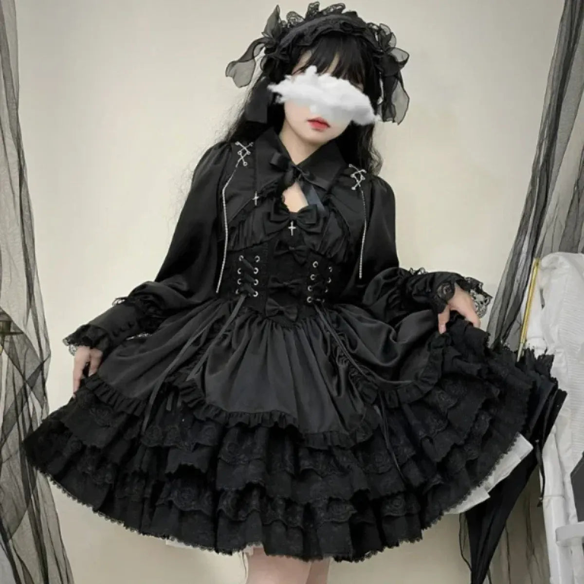 Gothic Victorian Lolita Dress - Punk Lace & Bow