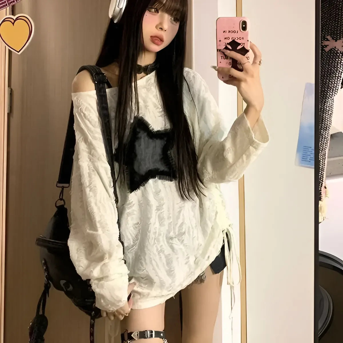 Grunge Star Print Distressed T-Shirt