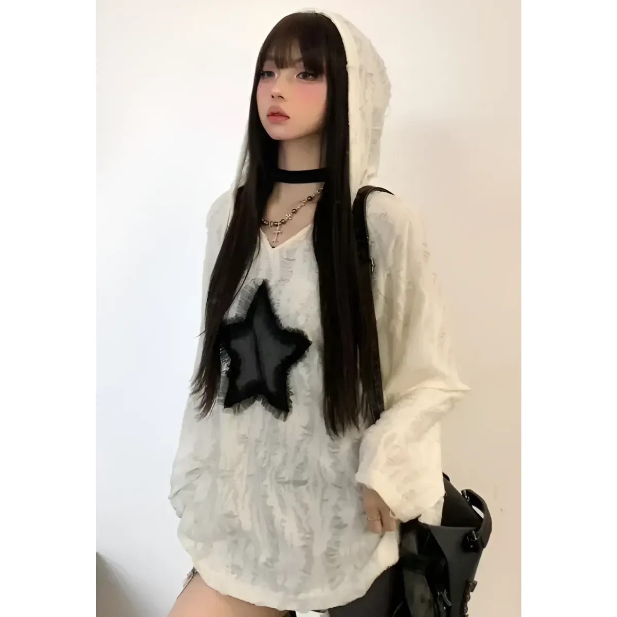 Grunge Star Print Distressed T-Shirt