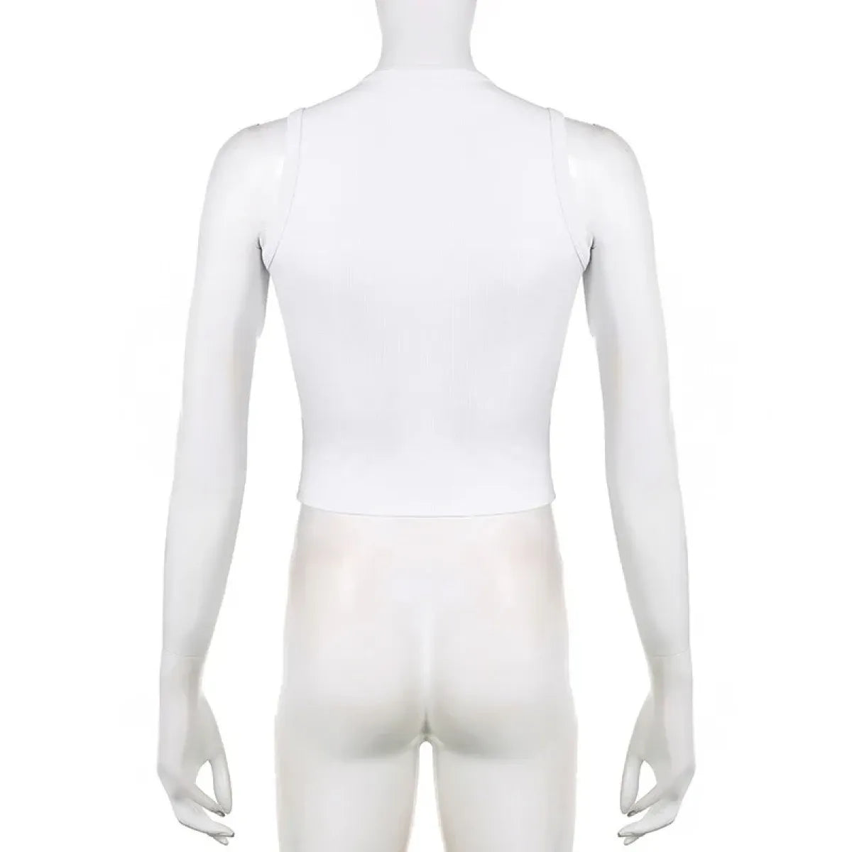 Guitar Print Tank Top - Ribbed Grunge Crop Top